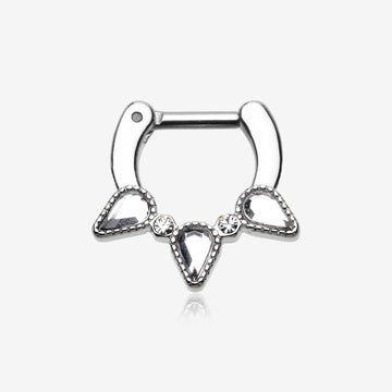 Sparkle Trident Septum Clicker-Clear